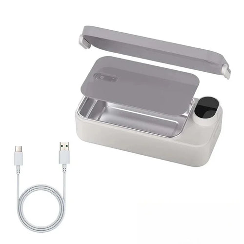 New USB Electric Lunch Box 900ml Portable Insulated Electric Lunch Box Is Suitable For Adult Office School Travel. - Color: Gray, Voltage/Plug Type: USB Type-C