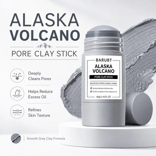 Alaska Volcano Pore Clay Stick Oil Control Deep Pore Cleanser Blackhead Remover Mask Stick Exfoliating Purifying Facial Mud Mask For Oily Skin