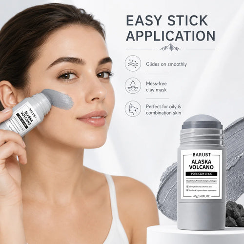 Alaska Volcano Pore Clay Stick Oil Control Deep Pore Cleanser Blackhead Remover Mask Stick Exfoliating Purifying Facial Mud Mask For Oily Skin